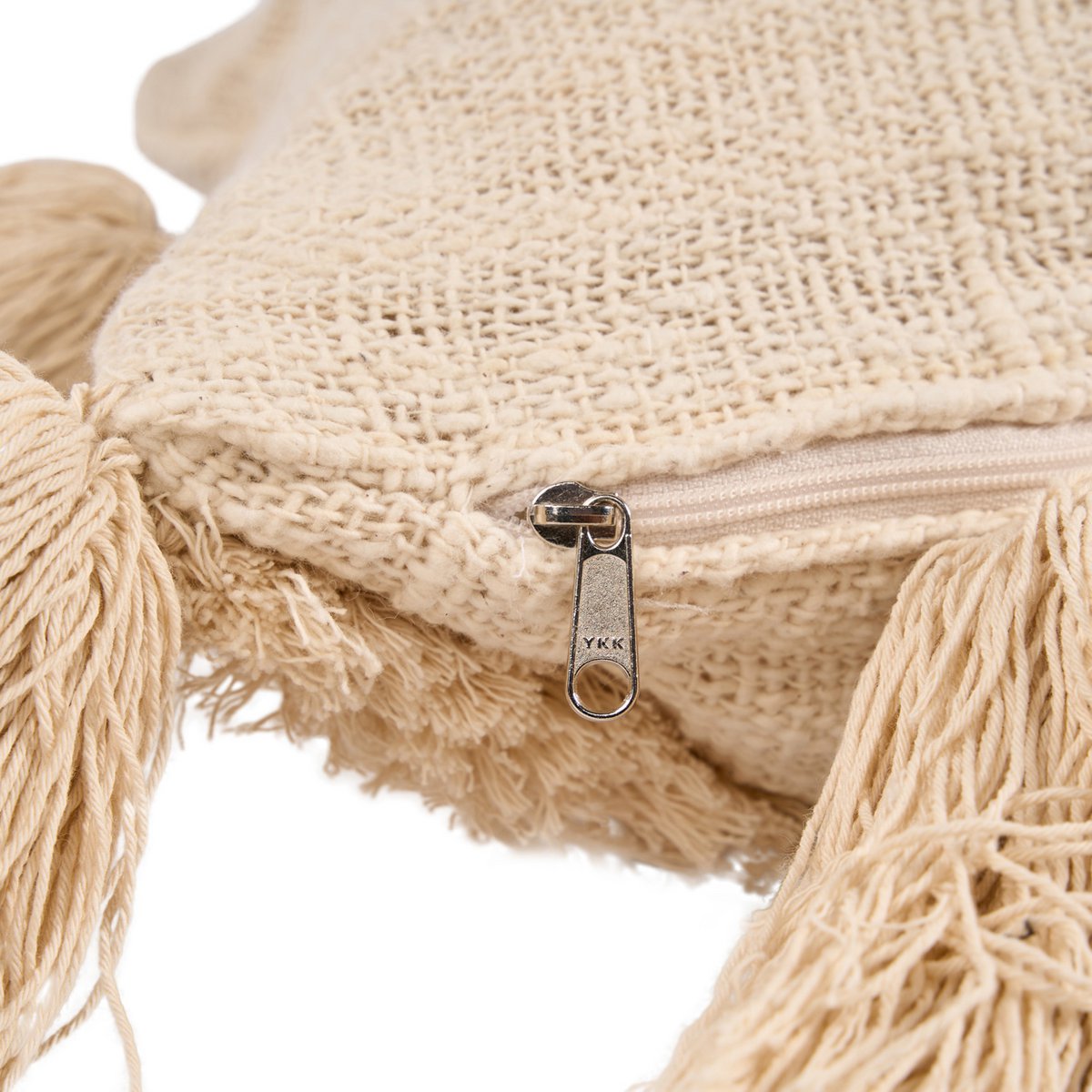 NOMAD TASSEL PUTETREKK – CREAM 35 × 60 CM