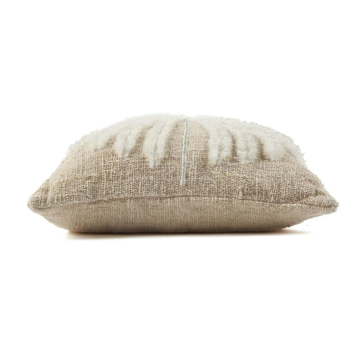 Putetrekk i bomull &amp; raffia – naturhvit 50x50 cm