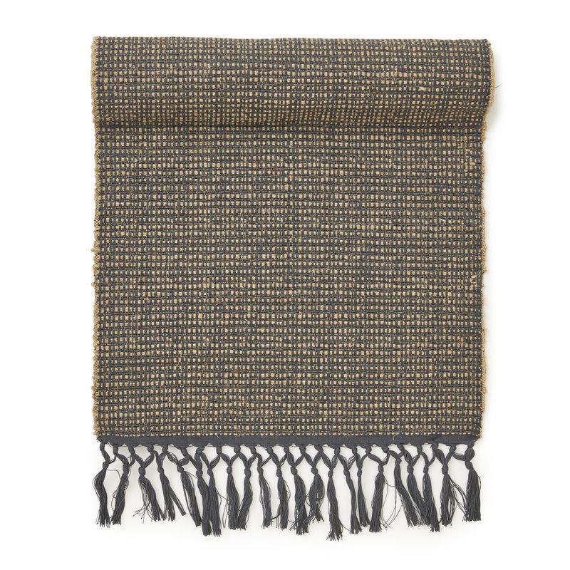 Mallorca bordløper i jute – sort/brun 35x120 cm