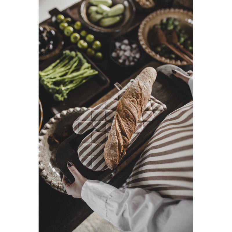 Cuisine Oven Glove – Offwhite/Brown Stripe