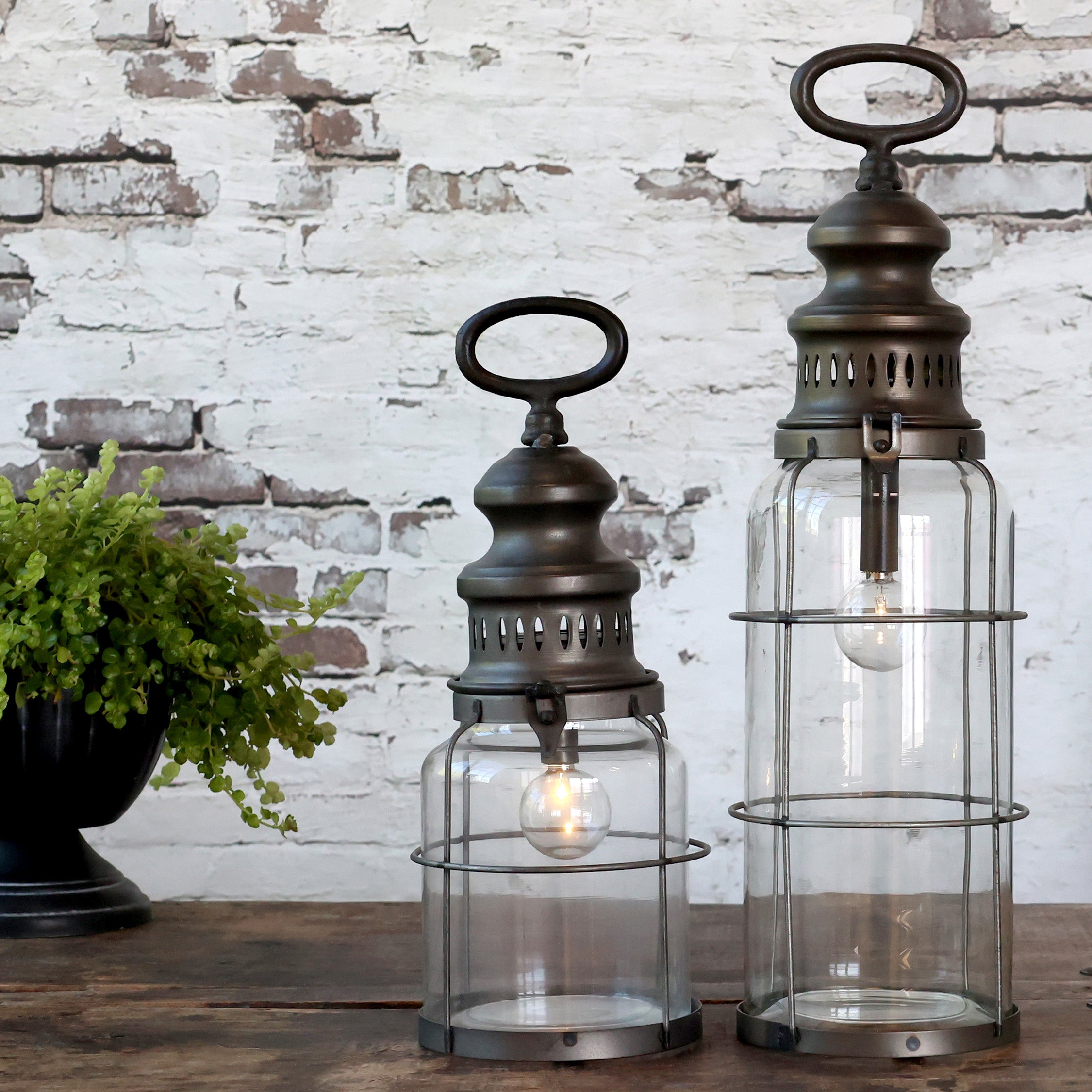 Fransk Staldlanterne – Antique H32/Ø12 cm