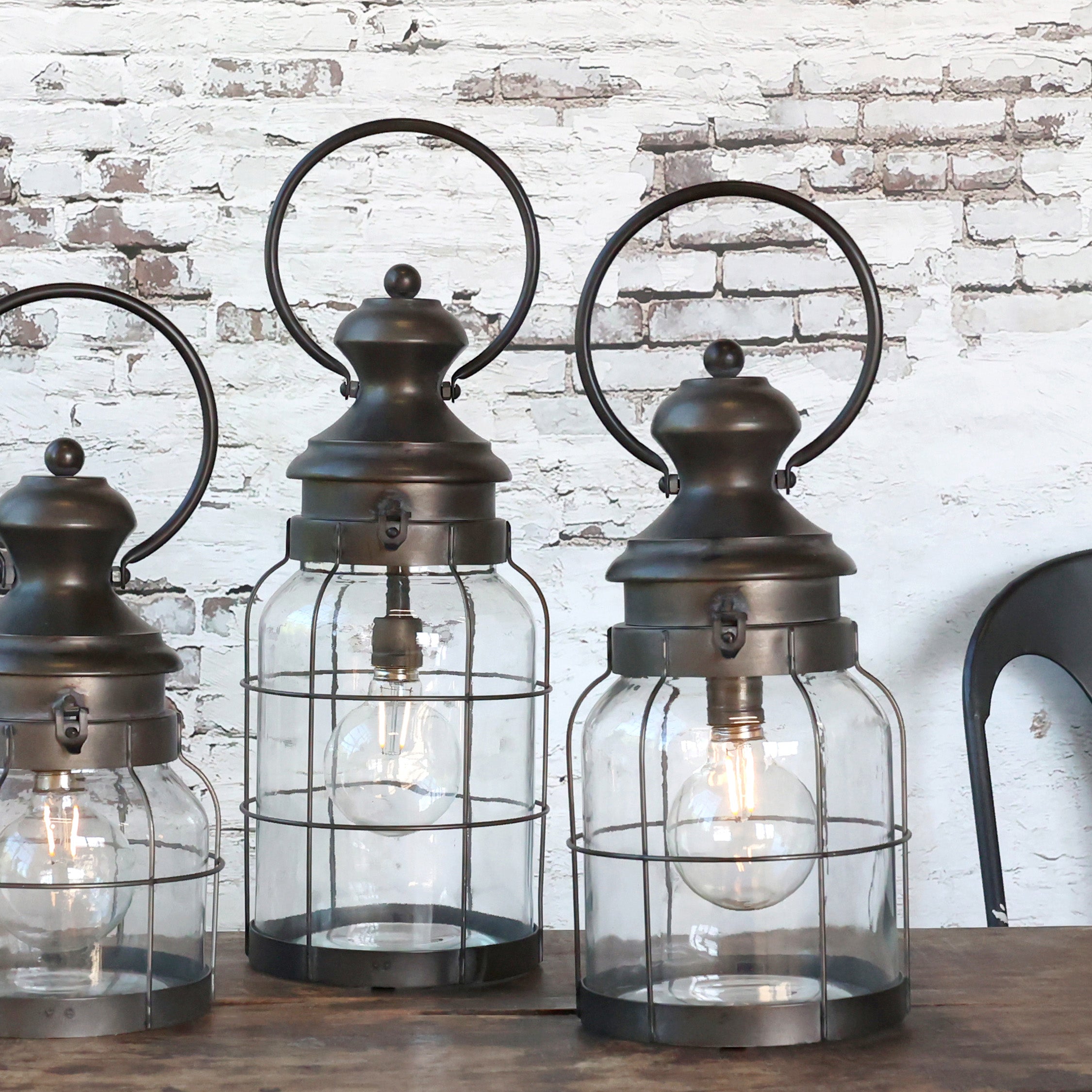 Fransk Staldlanterne – Antique H32/Ø12 cm