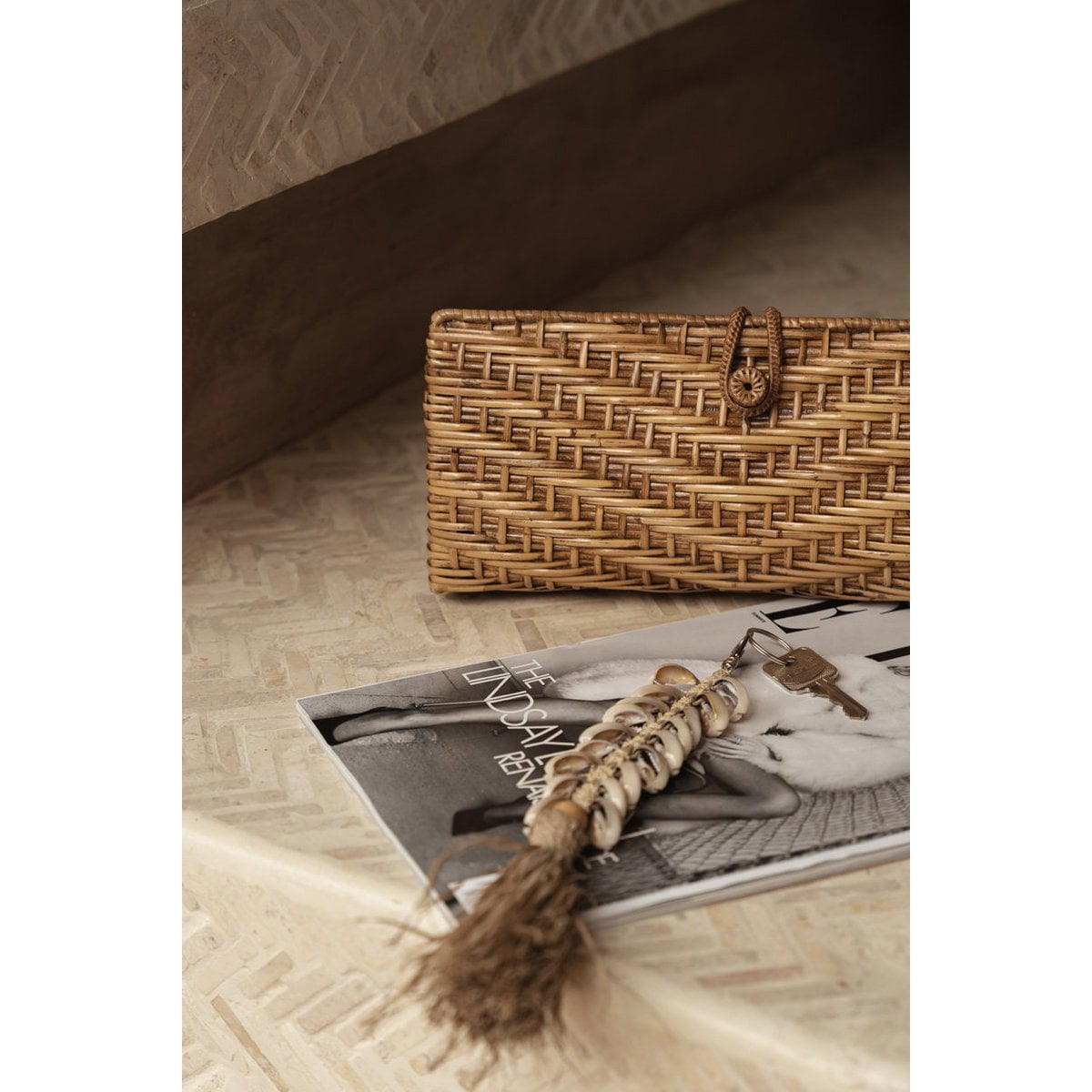 Clutch i rotting – natur (28 cm)