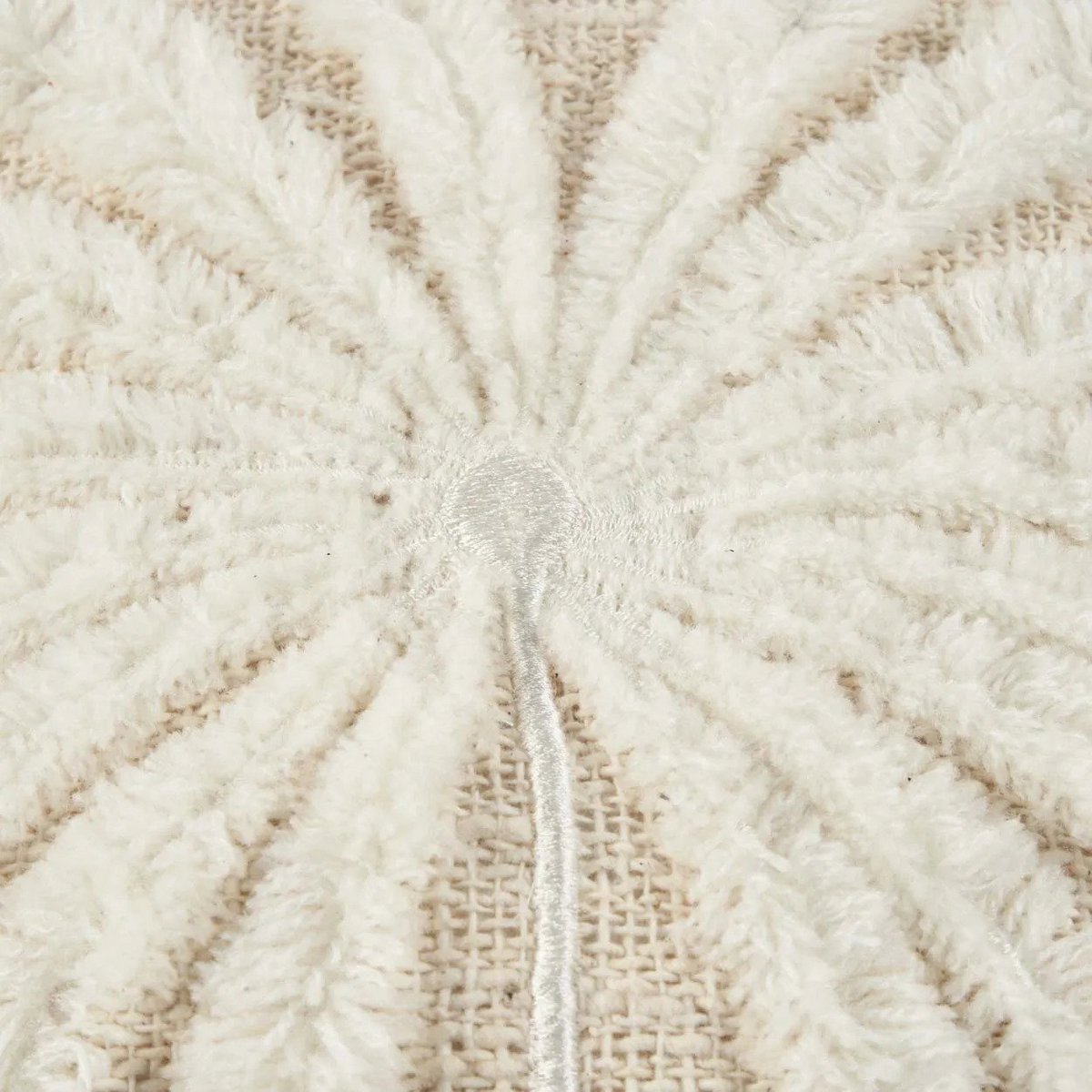 Putetrekk i bomull &amp; raffia – naturhvit 50x50 cm