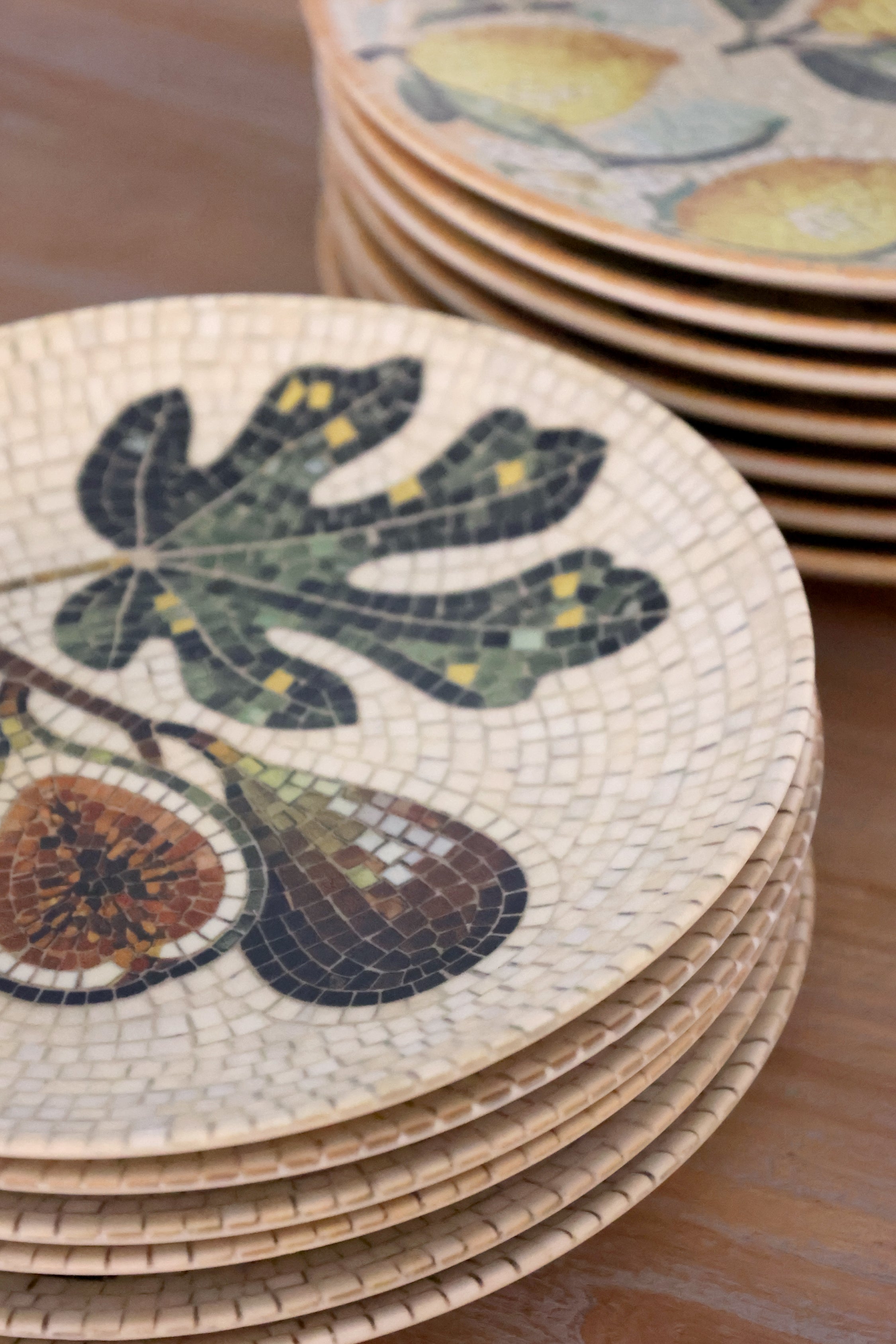 Mosaikkfat med Fikenmotiv Ø:21 cm