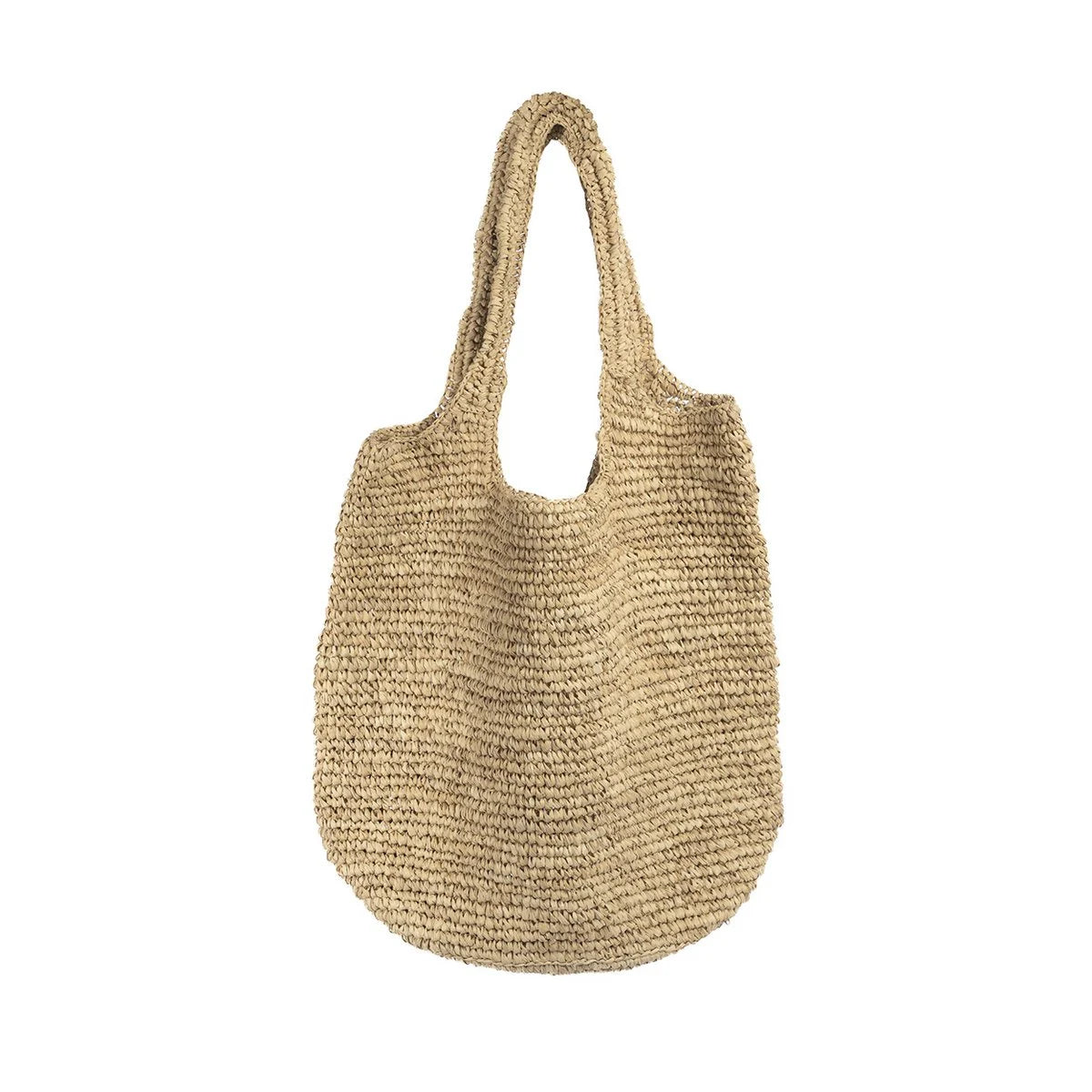 shopper raffia natur stor veske