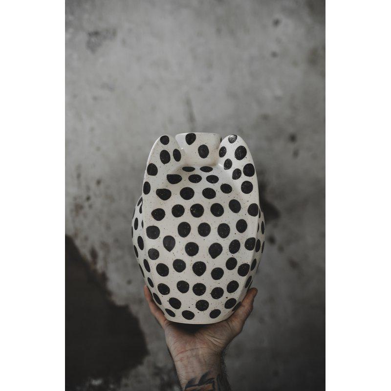 Get Inked Vase – Offwhite med svarte prikker | Jakobsdals