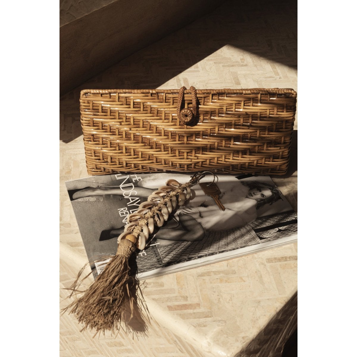 Clutch i rotting – natur (28 cm)