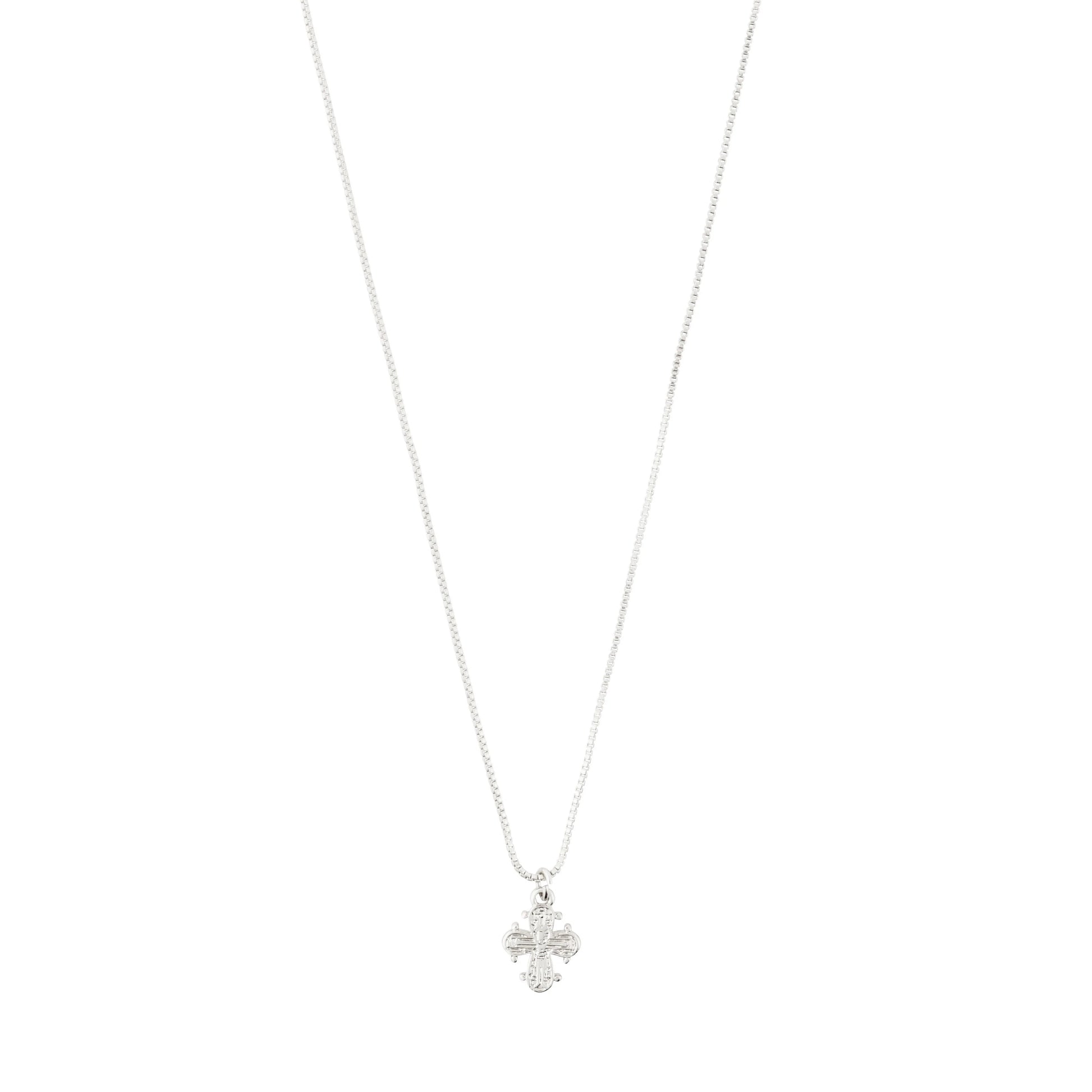 Pilgrim sølvbelagt DAGMAR mini-halskjede med 1 cm Dagmarkors på fin kjede.