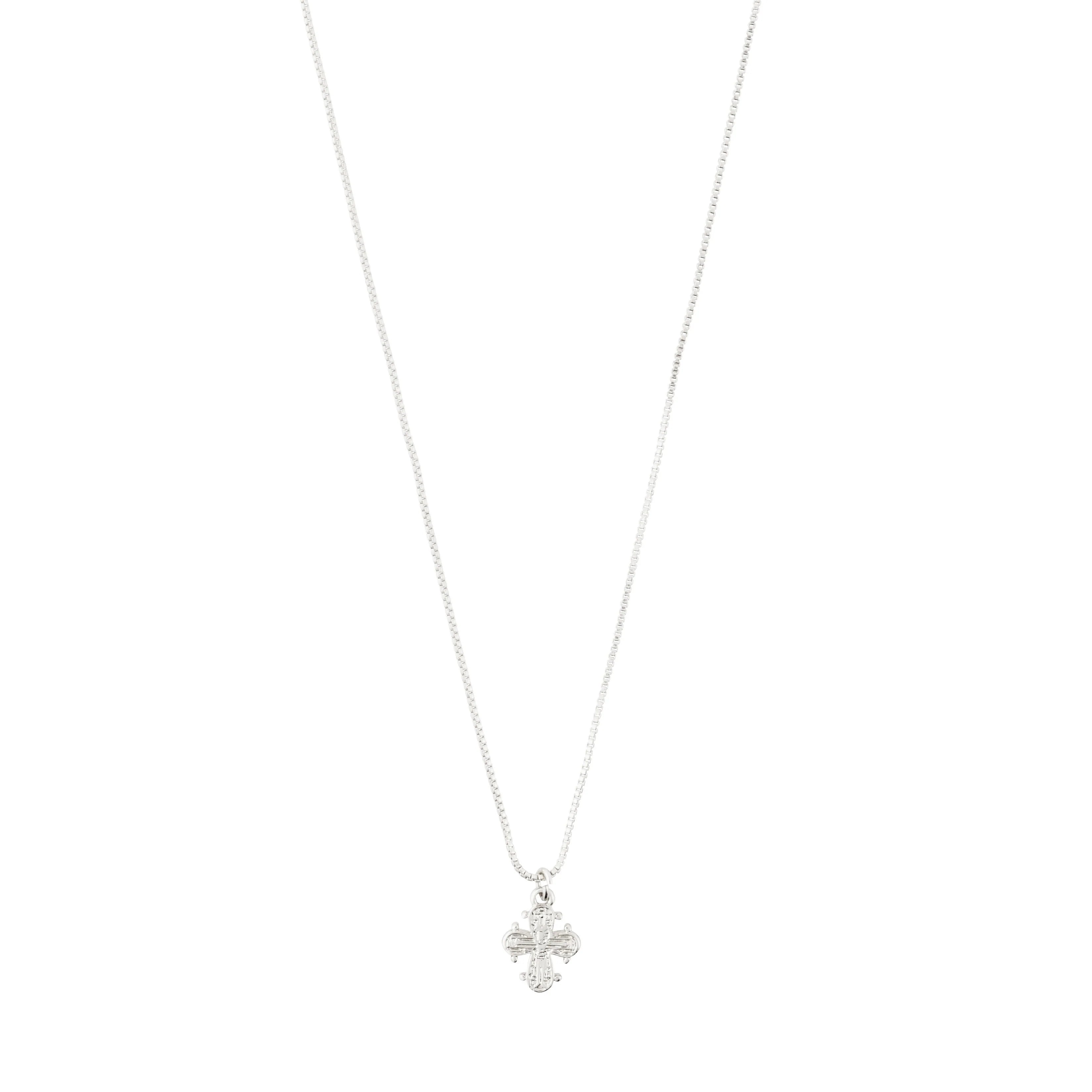 Pilgrim sølvbelagt DAGMAR mini-halskjede med 1 cm Dagmarkors på fin kjede.