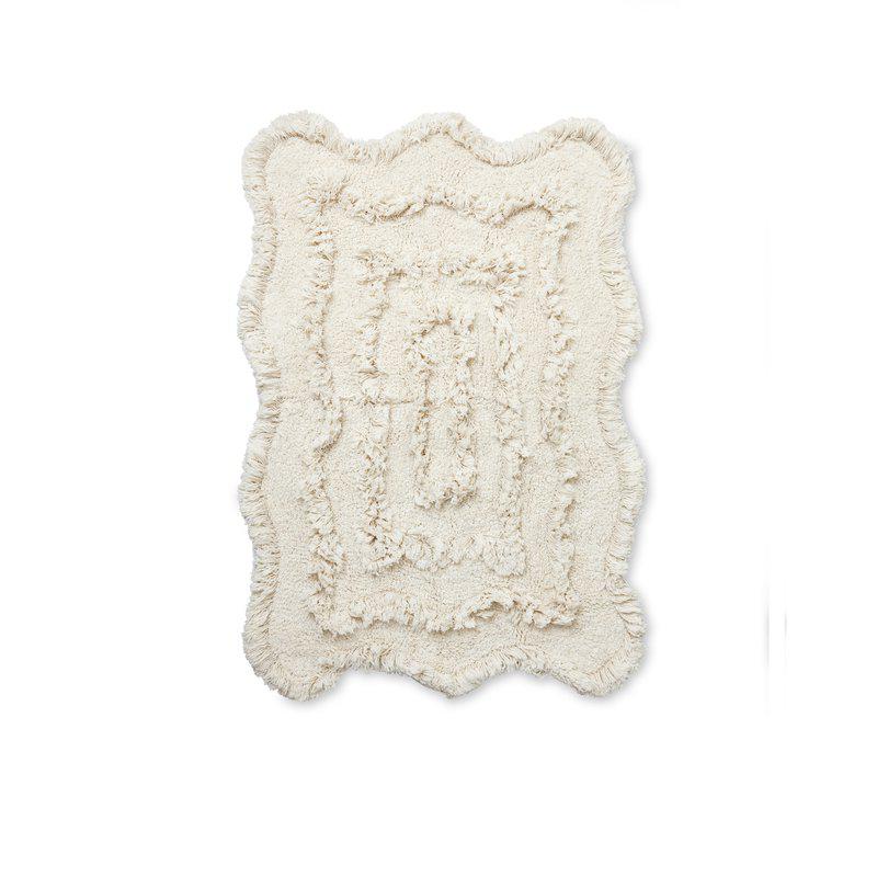 lite bomullsteppe 60x90 ivory tuftet nordisk interiør