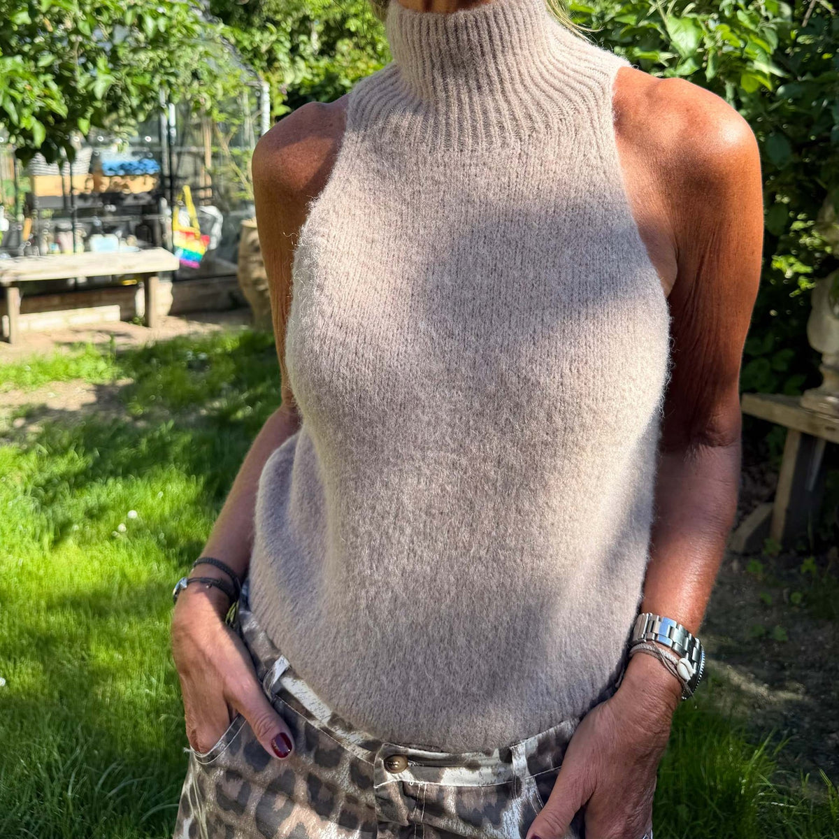 Kaya strikket topp – Off White