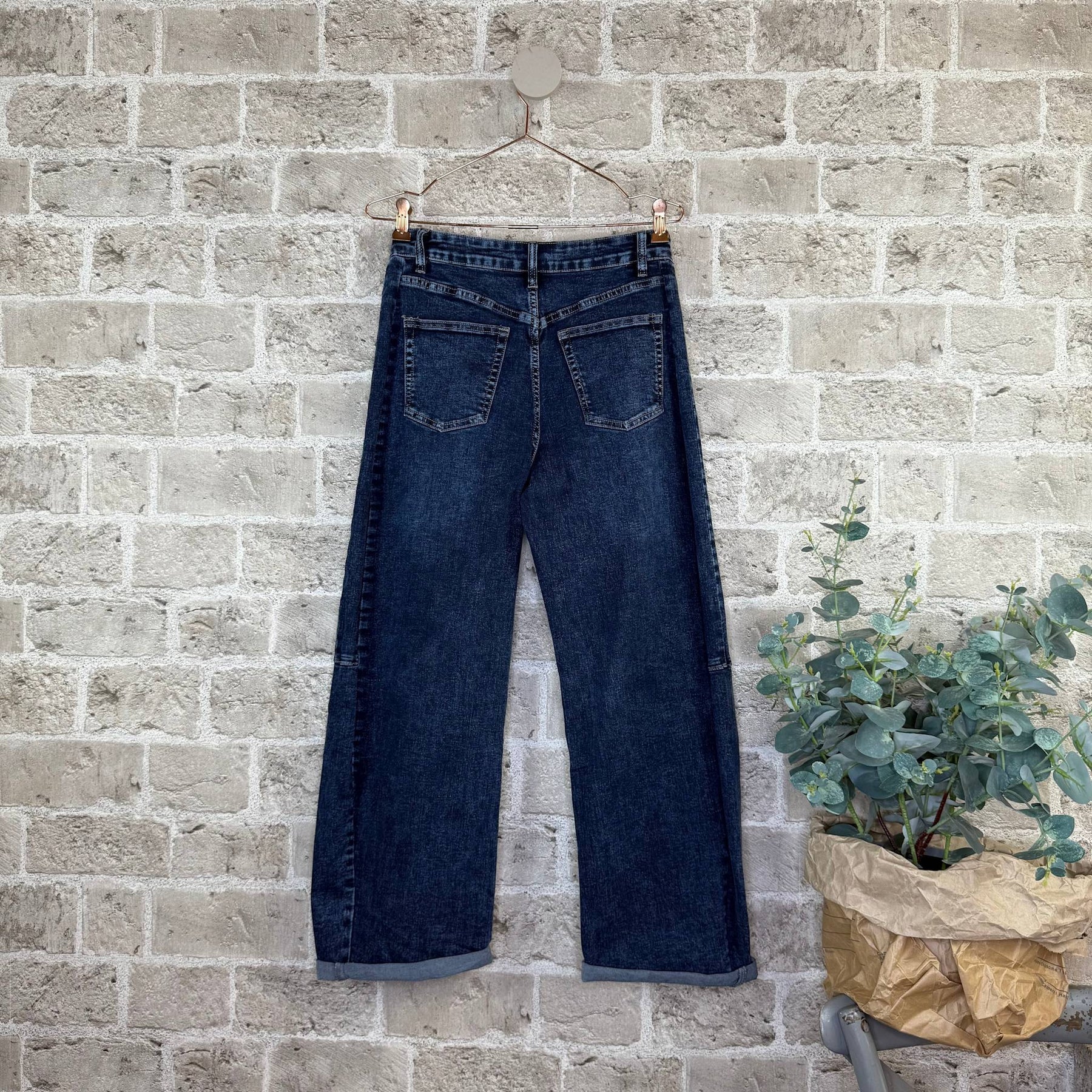 Mowita Barrel Jeans –Mørk Blå