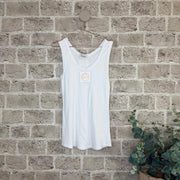 Ramin singlet i bomull – White
