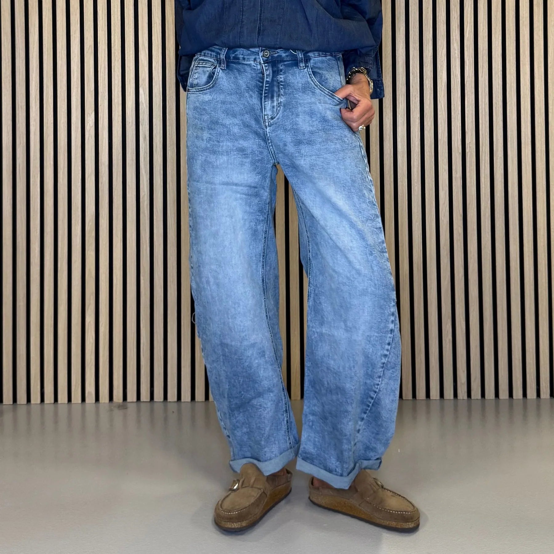 Mowita Barrel Jeans –Lys Blå