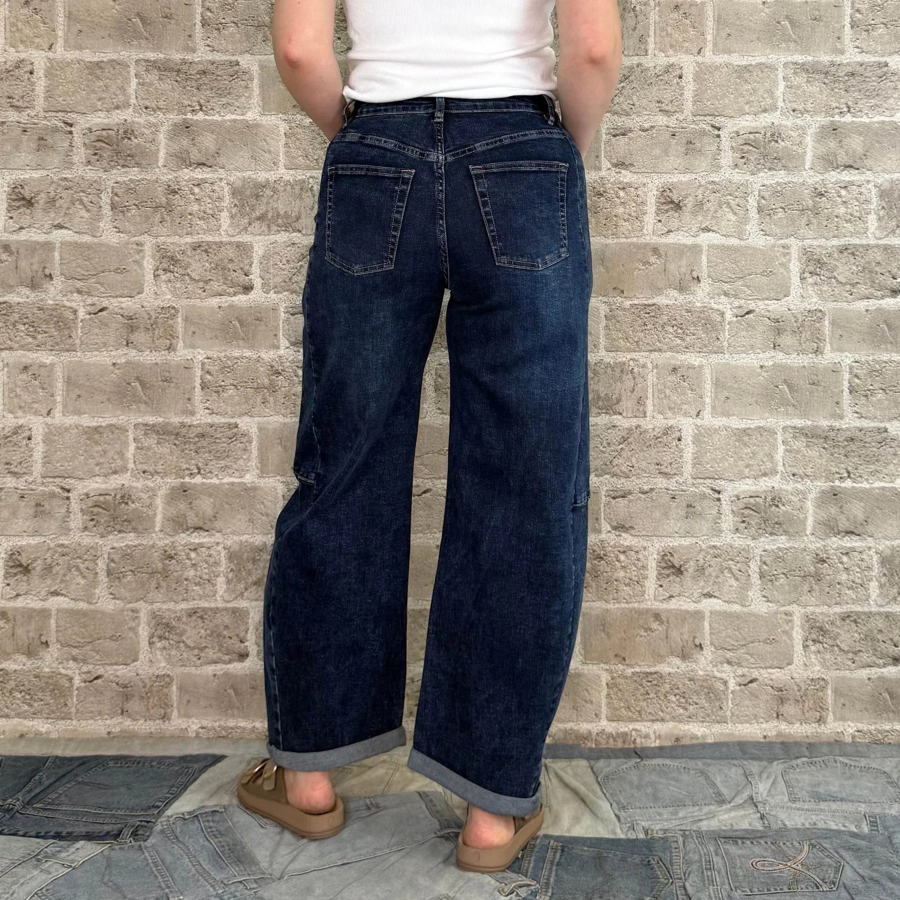 Mowita Barrel Jeans –Mørk Blå