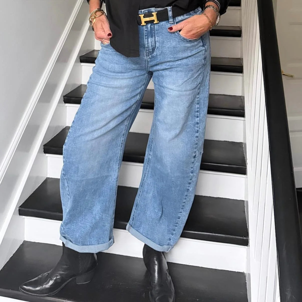 Mowita Barrel Jeans –Lys Blå