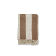 stripet ullpledd 130x170 beige brun nordisk interiør