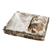 AGNES bordsduk brun og hvit med høstlig naturmønster i bomull, 250x150 cm