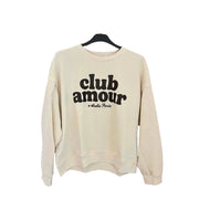 Beige Club Amour sweatshirt med mørk brun print fra Not Sisters