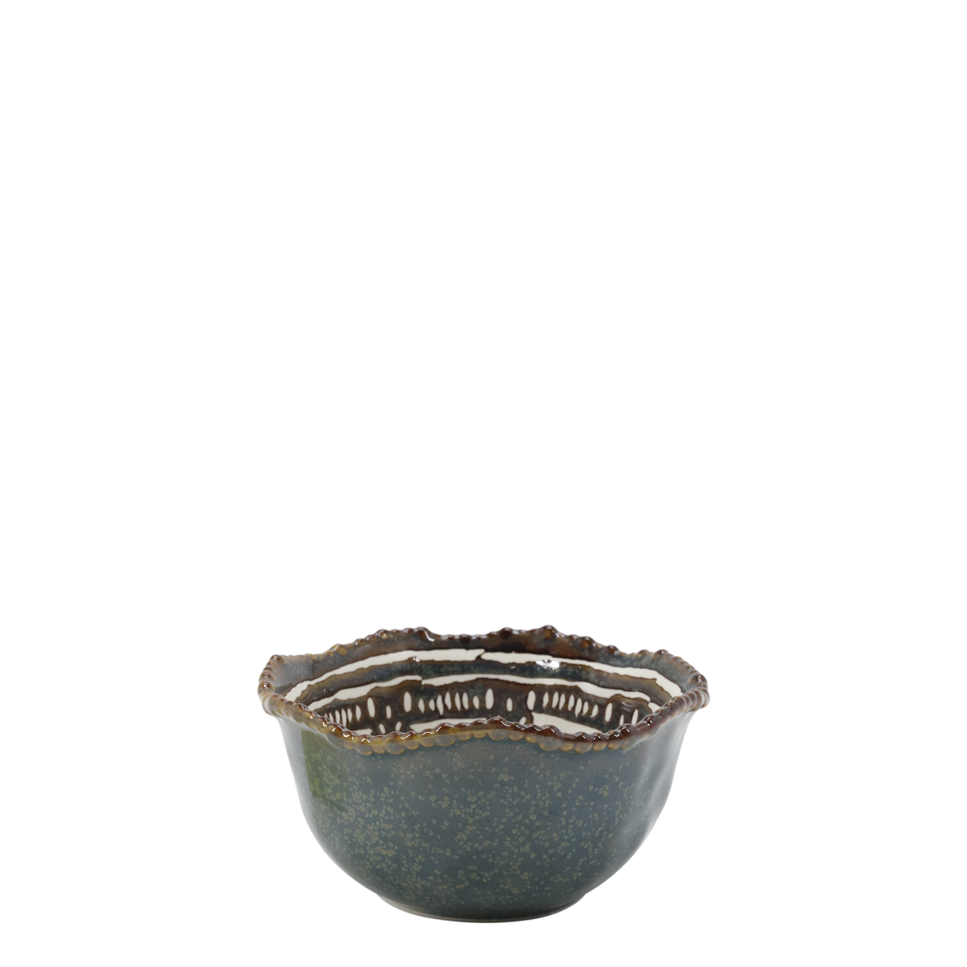 Arés skål Ø12 cm i blått mønstret porselen fra Chic Antique