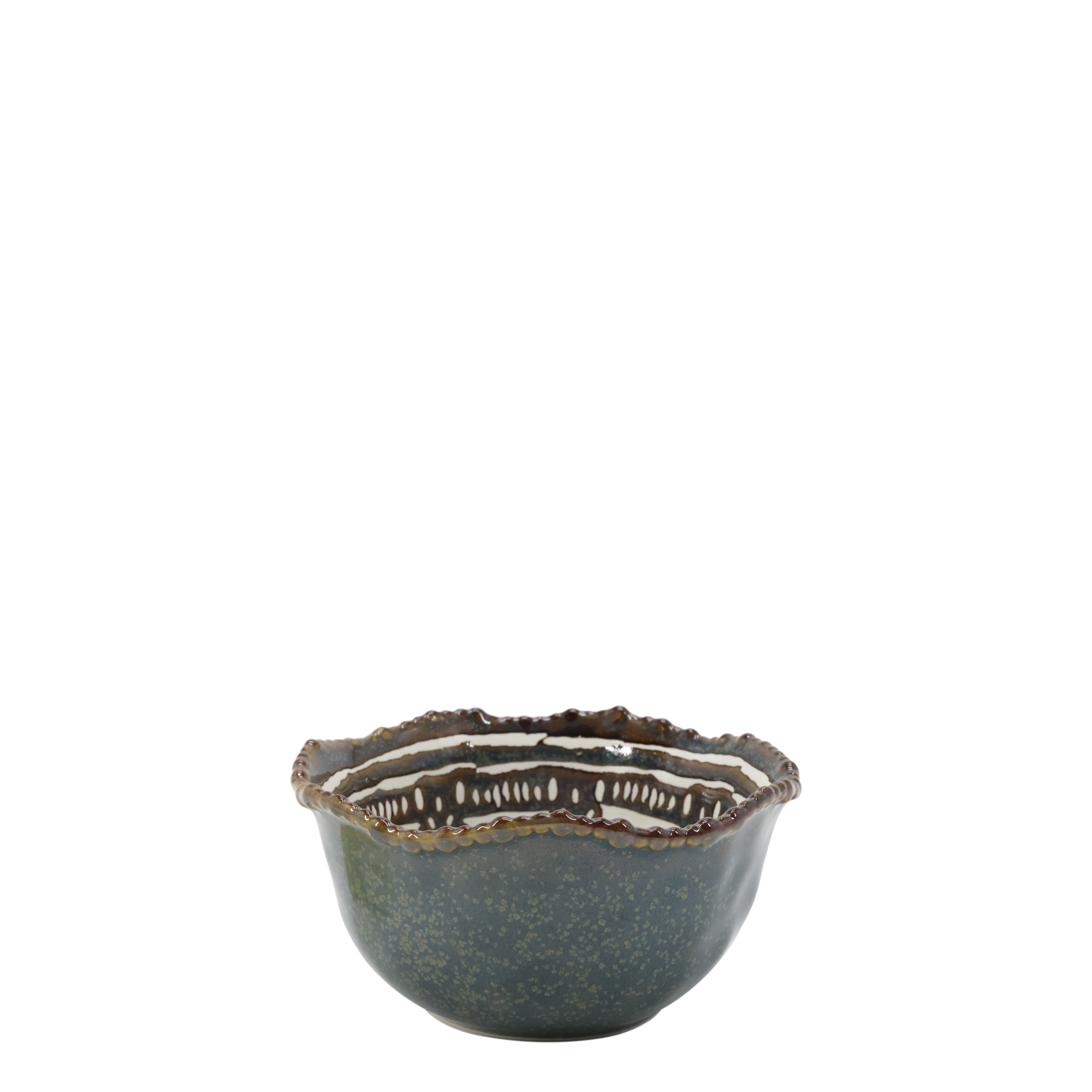 Arés skål Ø12 cm i blått mønstret porselen fra Chic Antique
