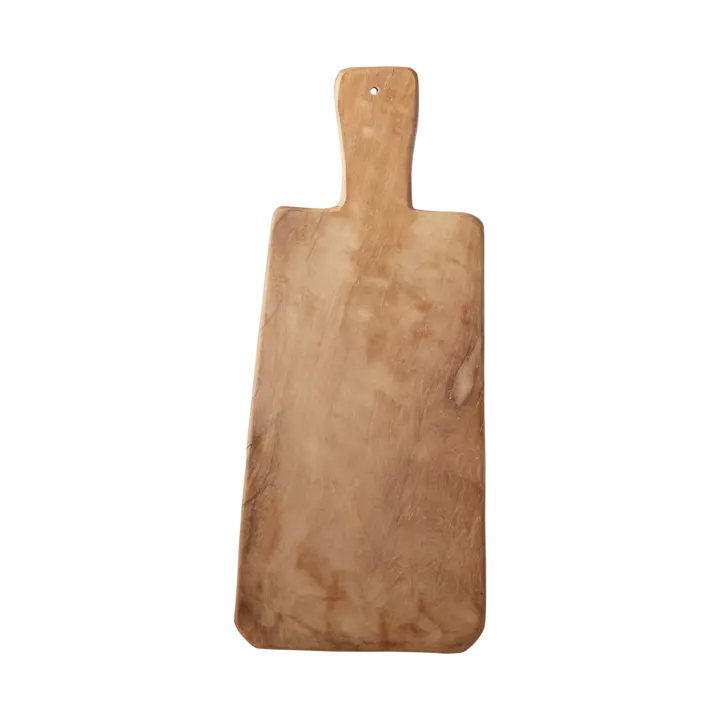 trefjøl i teak rektangulært med håndtak