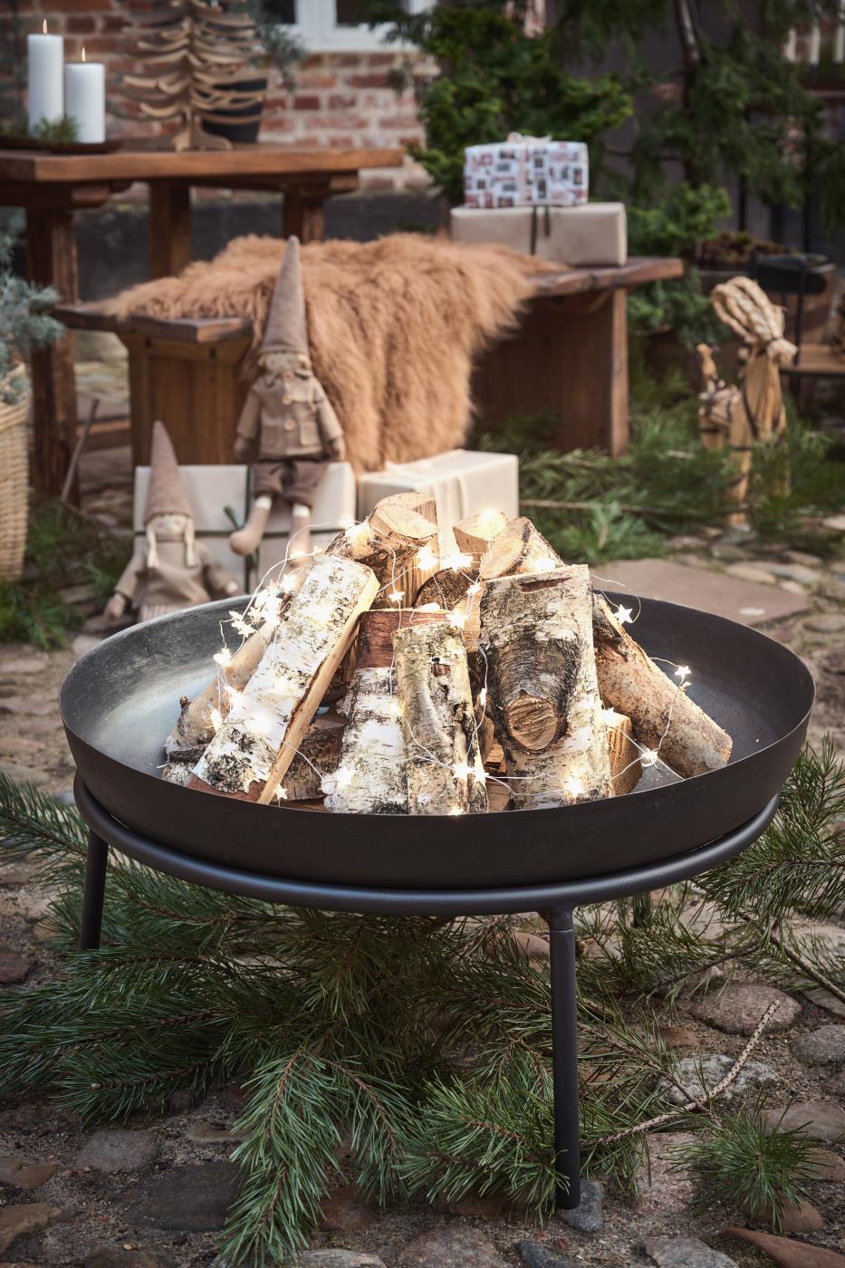 Bålfat m/stativ, Sort