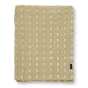 Beige pledd i lin og bomull 130x170 cm med lyse sømmer
