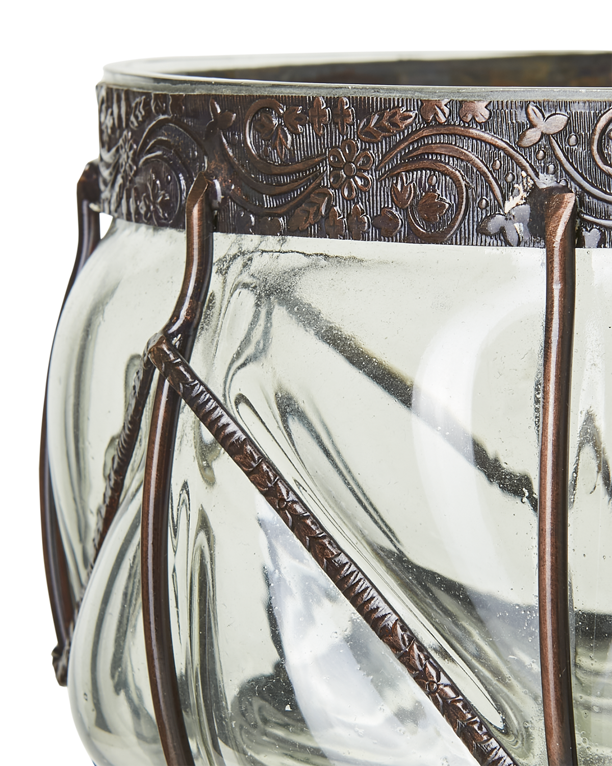 Bella glassvase med metall