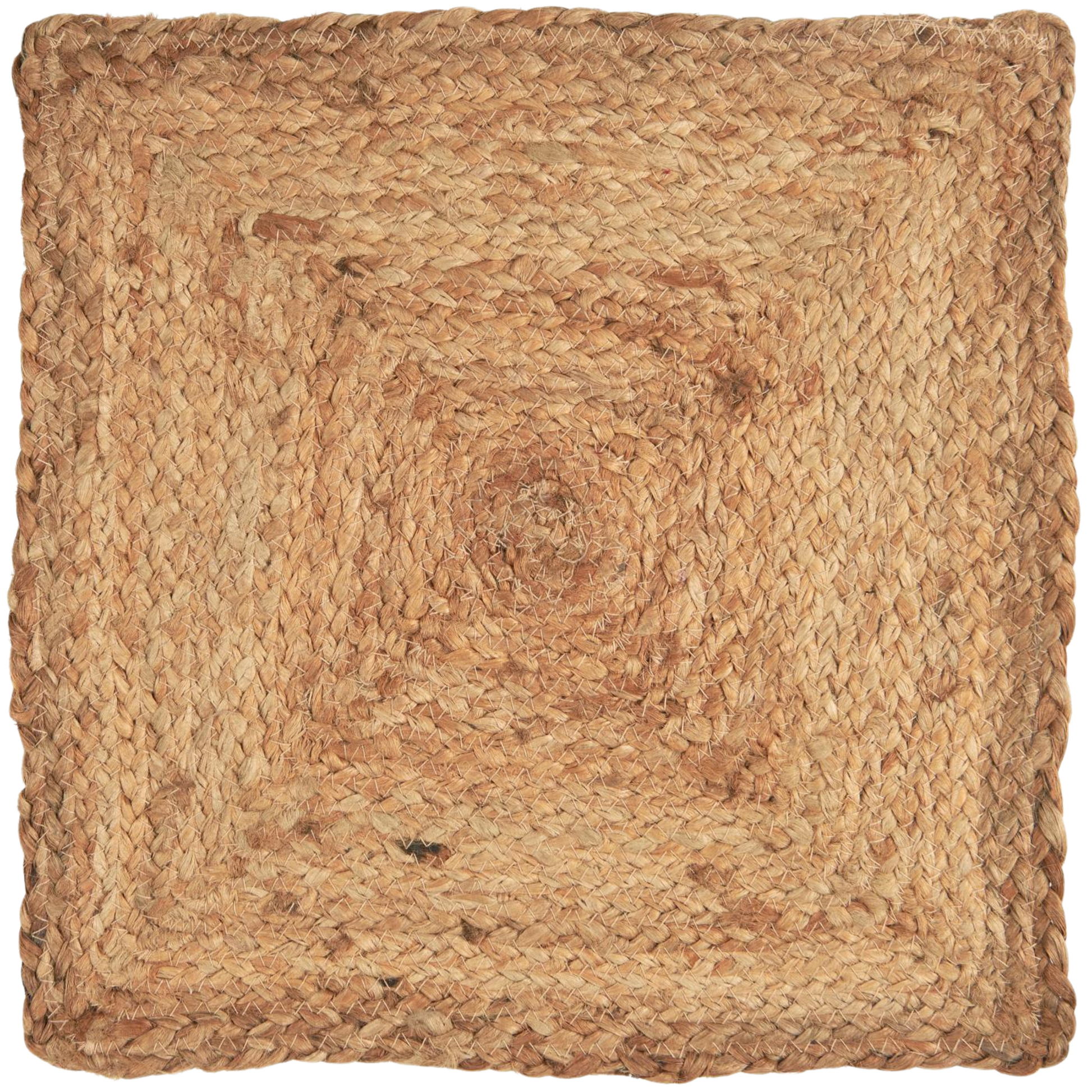 Kvadratisk bordbrikke i naturfarget jute, håndflettet struktur – 35x35 cm.