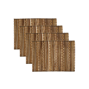 Sett med 4 bordbrikker i naturfarget vannhyacint – håndflettet tekstur og varme bruntoner.