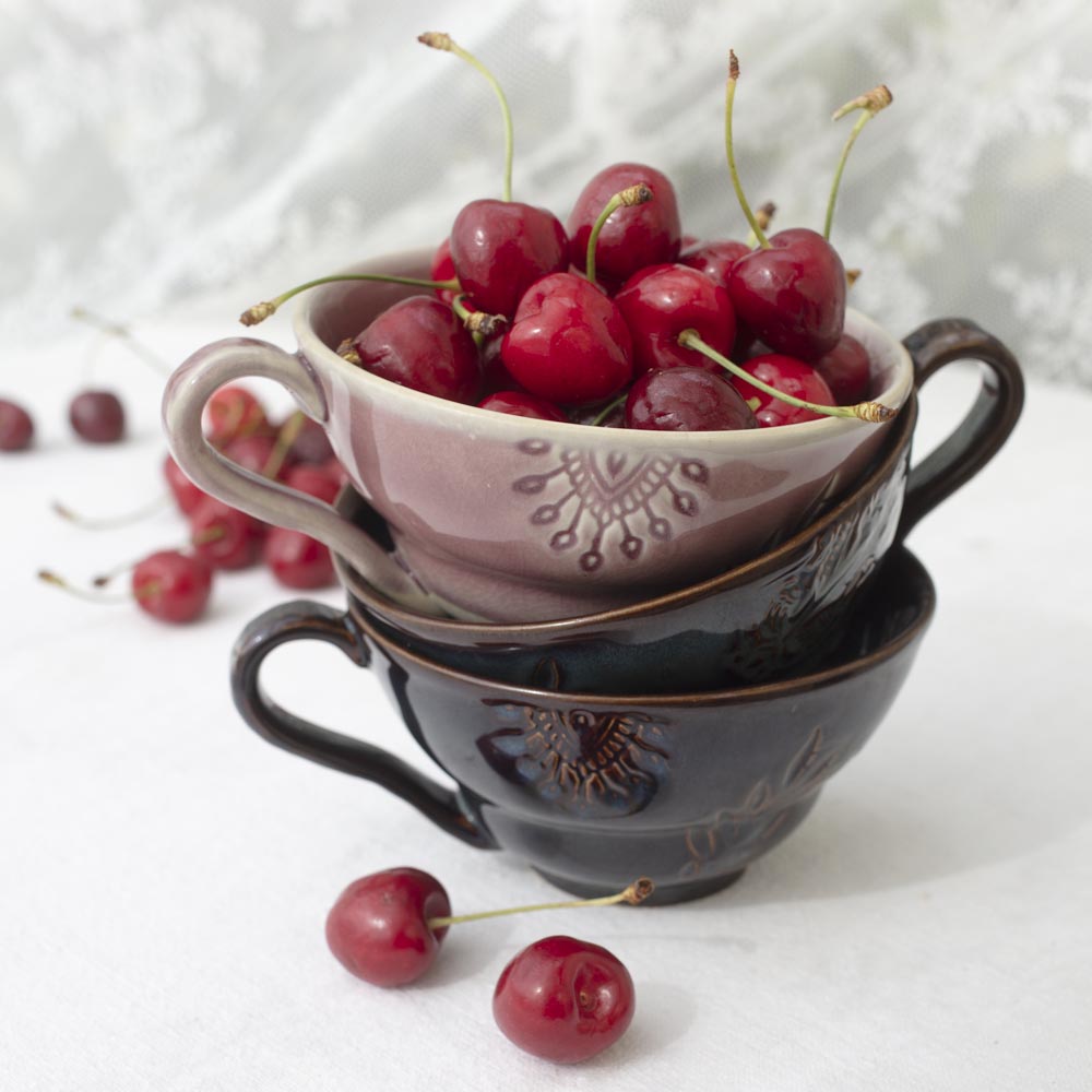 Cup with handle, Old Rose