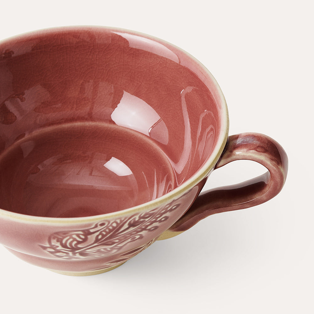 Cup with handle, Old Rose