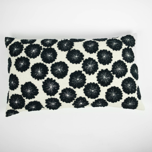 Dahlia putetrekk i bomull hvit/svart 40x70