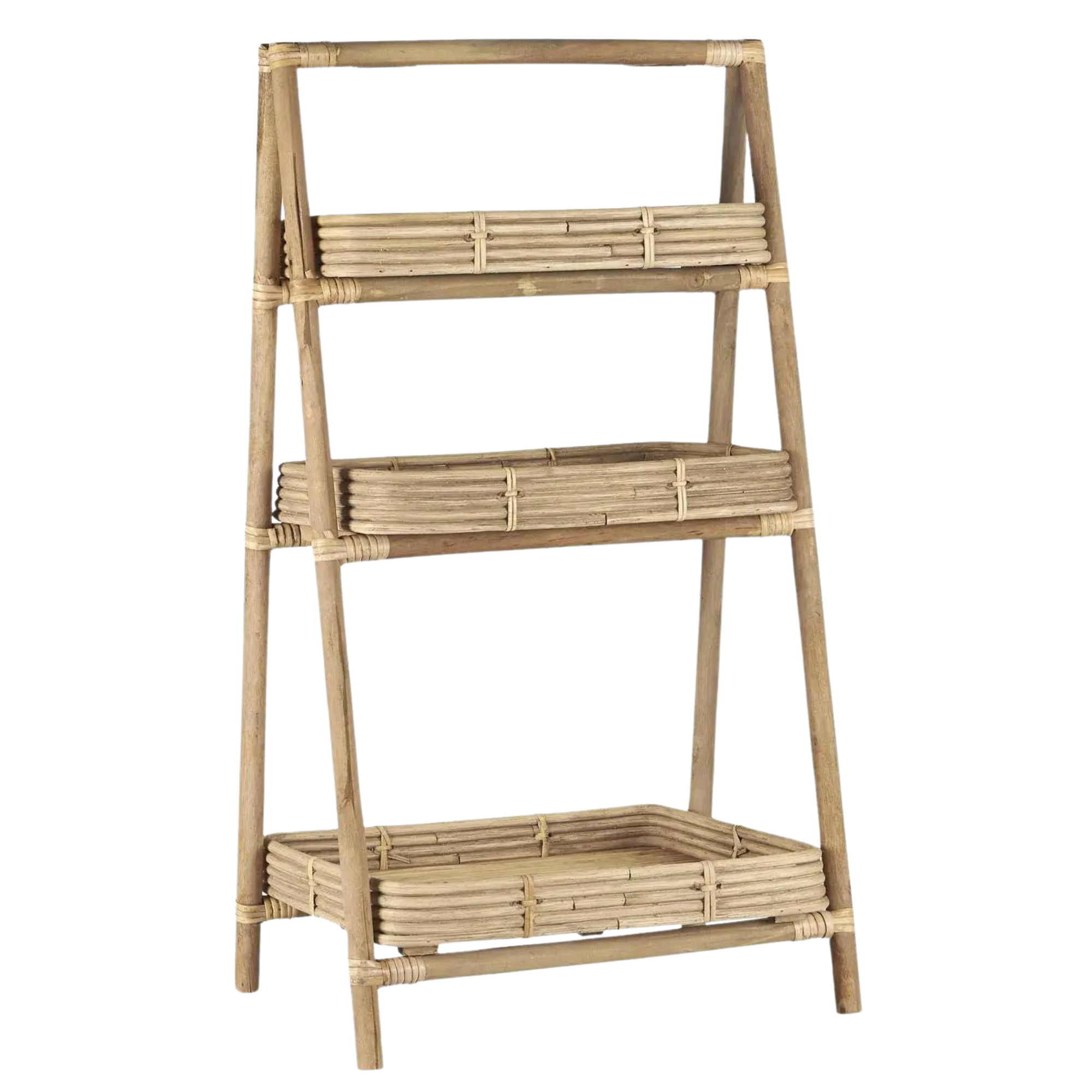Naturlig stativ med tre bakker fra Ib Laursen – praktisk oppbevaringsløsning i reed hay til interiør og dekor