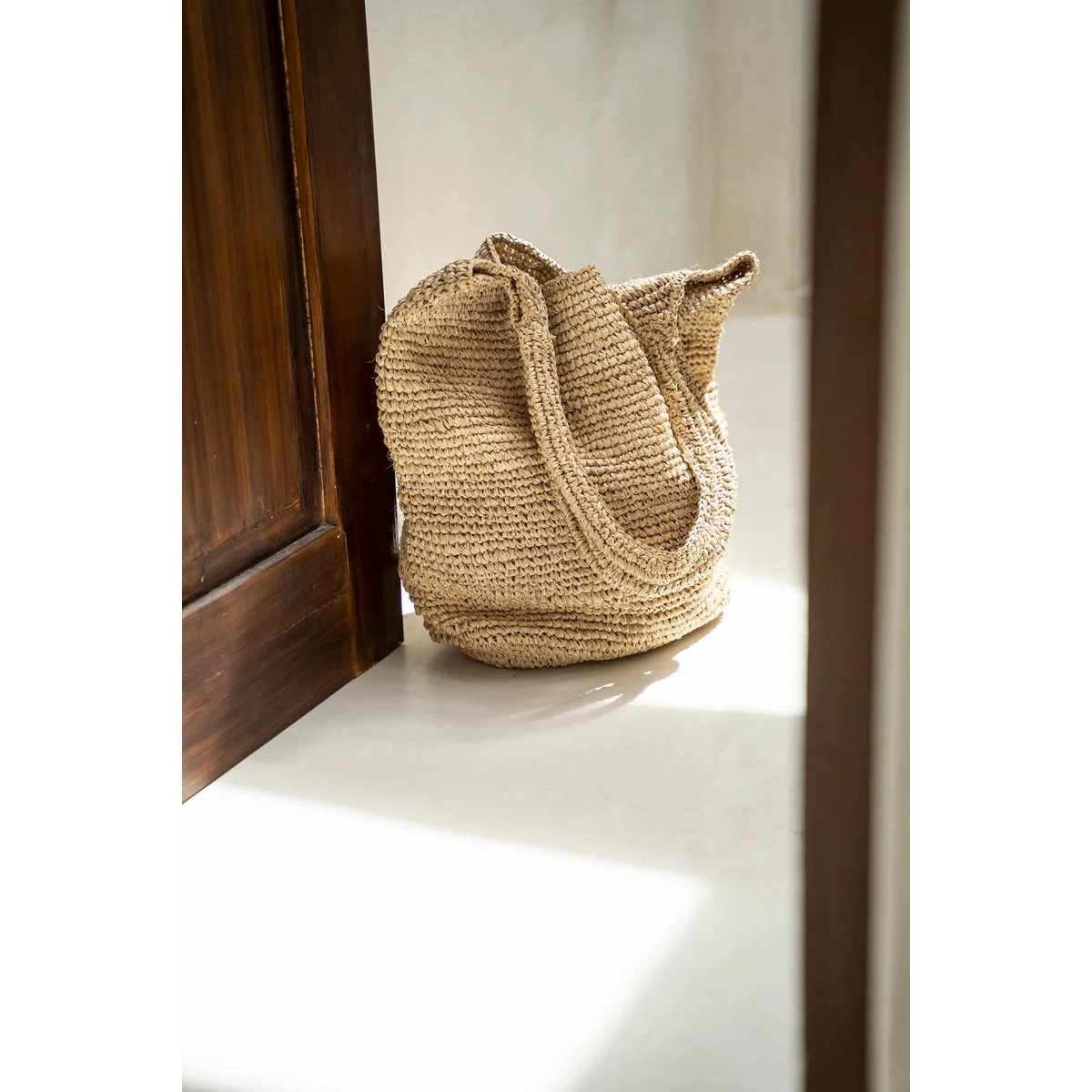 Shopper i raffia – natur 50 cm | Håndlaget veske