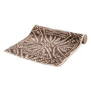 FERNANDO bordløper i natur og brun med vevd mønster og frynser