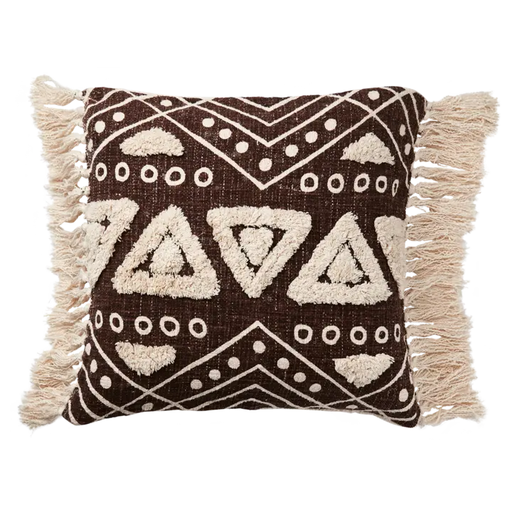 Pyntepute med strukturert trekantmønster i natur og brun – FERNANDO fra Affari of Sweden