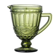 Grønn Florie mugge i presset glass – vintage-inspirert design