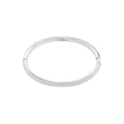 pilgrim FOCUS sølvbelagt bangle med Preciosa-krystaller og oval form.