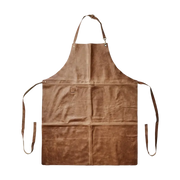 Oxford forkle i mørkebrunt skinn med justerbare stropper – rustikk og eksklusiv stil.