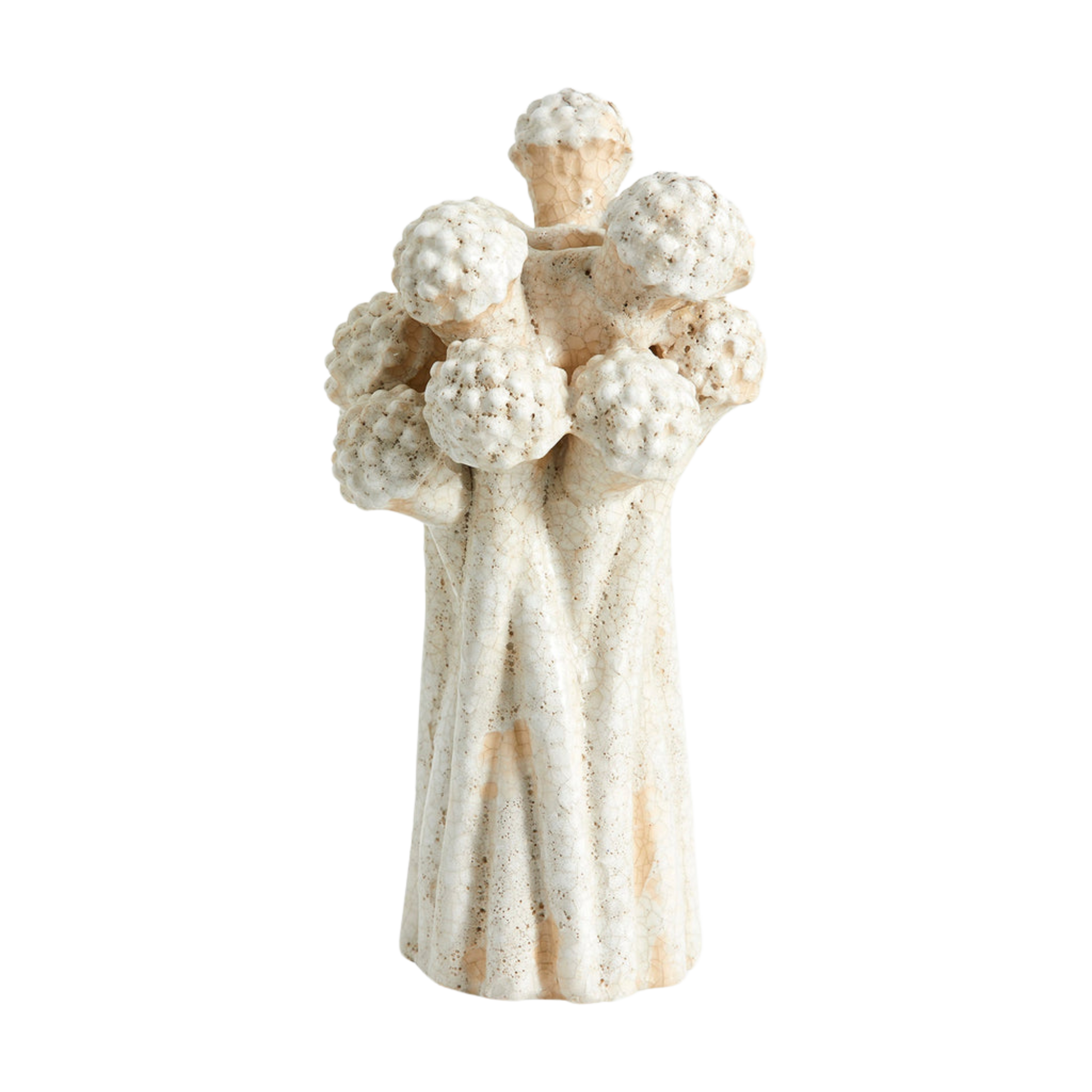 Nordal FUNGI lysestake i keramikk offwhite – rustikk lysestake til taperlys