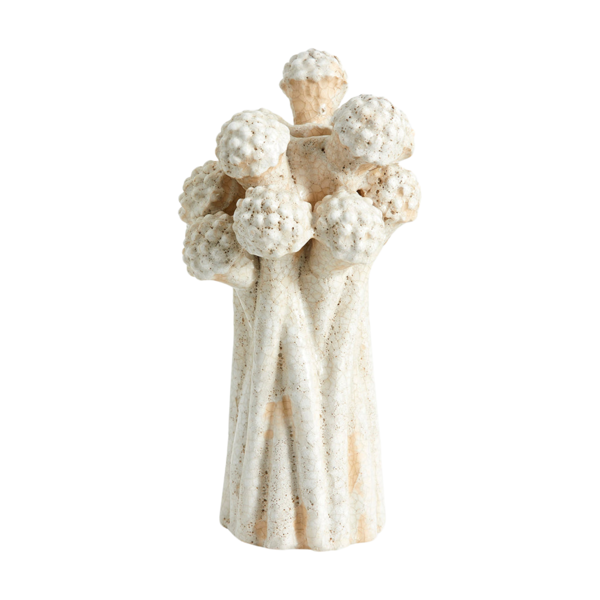 Nordal FUNGI lysestake i keramikk offwhite – rustikk lysestake til taperlys