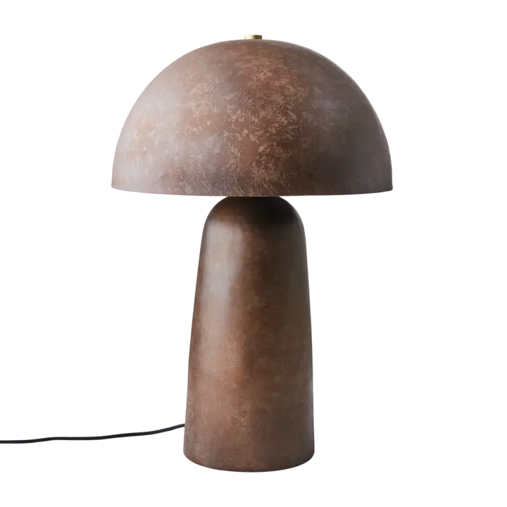Stor Fungi bordlampe i rustbrun jern – sopplampe fra Affari of Sweden