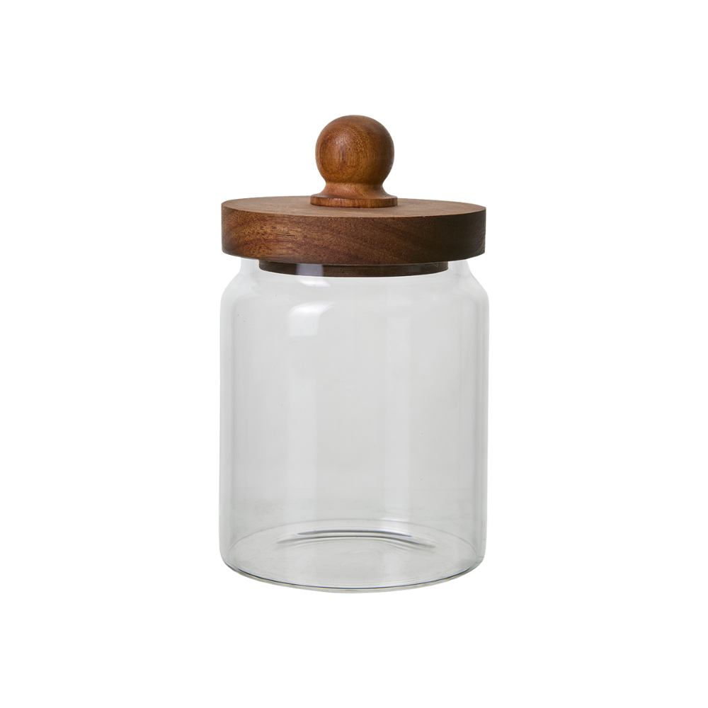 Glasskrukke m. trelokk - 15 cm