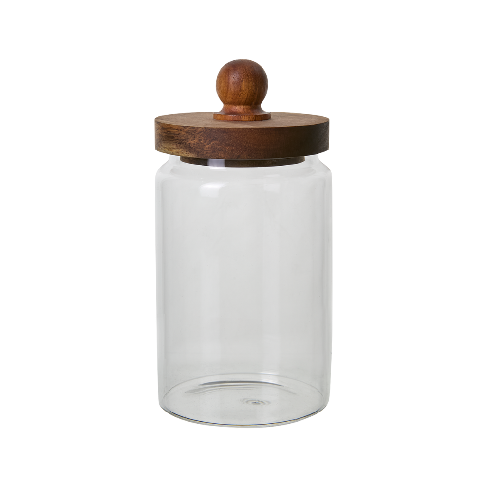 Glasskrukke m. trelokk - 15 cm