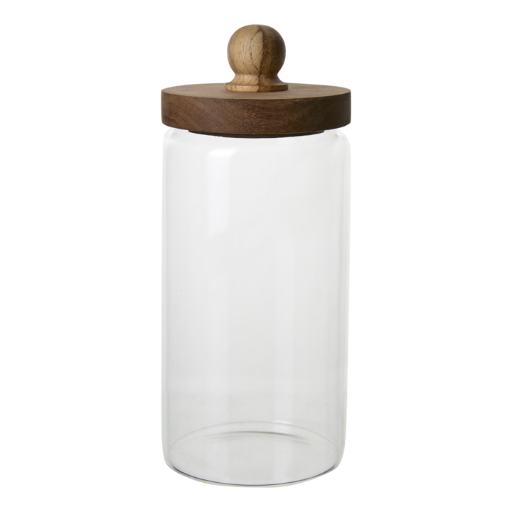 Glasskrukke m. trelokk - 15 cm