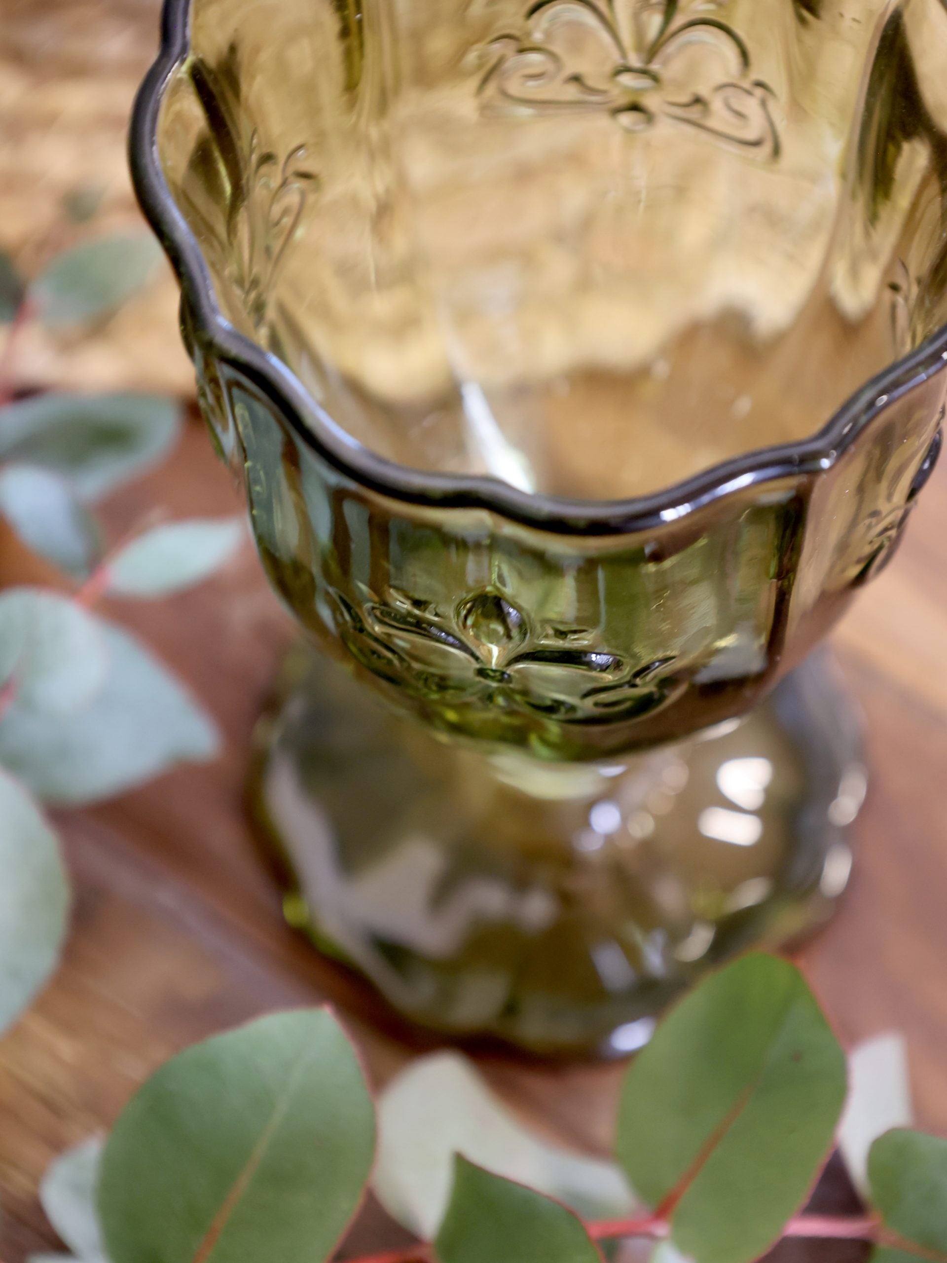 rustikke vinglass grønn