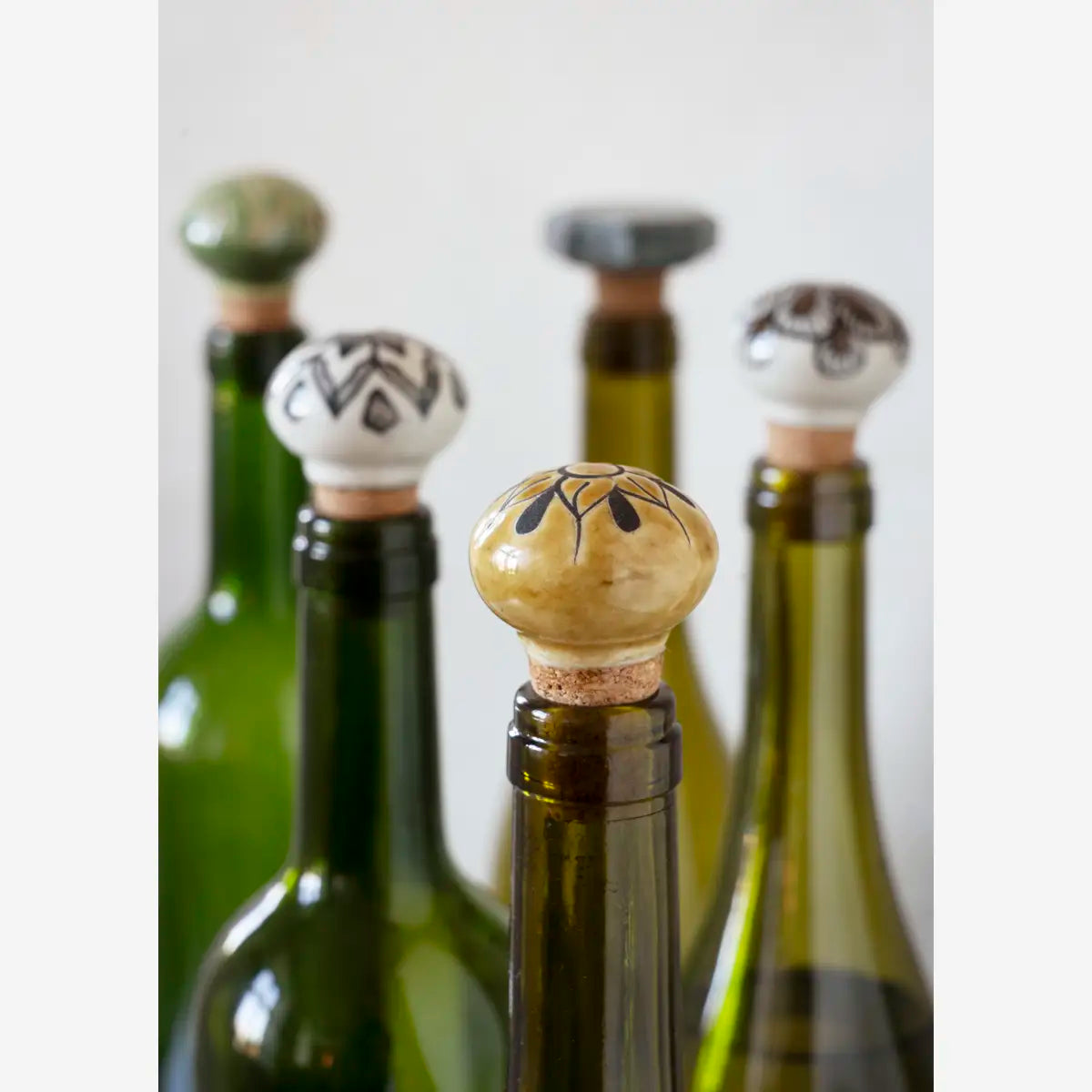 håndmalt flaskekork i steingods